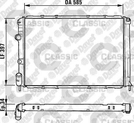 VALEO 731380 Su Radyatoru Classic Megane I Scenic I 96- E7j 585×398x32